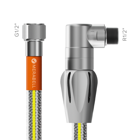 Σωλήνας inox AISI 316L, Merabell Gas Profi με βαλβίδα, G1/2, bayonet lock 75cm