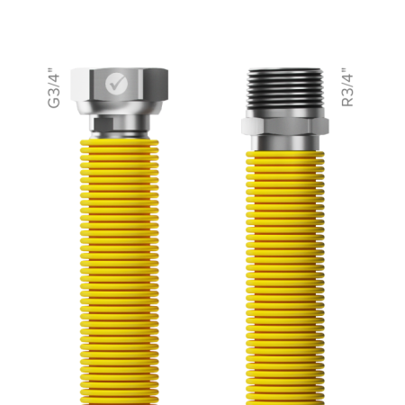 Σωλήνας inox AISI 316L, Merabell Gas Flexi, R3/4 x G3/4 75-150cm