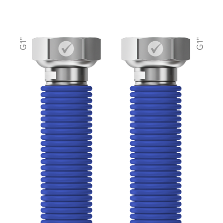 Σωλήνας inox AISI 316L, Merabell Aqua Flexi G1 x G1 30-60cm (μπλε)