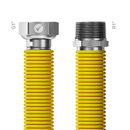 Σωλήνας inox AISI 316L, Merabell Gas Flexi, G1 χ R1 75-150cm