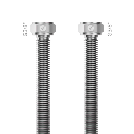 Σωλήνας inox AISI 316L, Merabell Aqua Classic, μπάνιο, G3/8 χ G3/8 35cm (χωρίς πλαστική επικάλυψη)