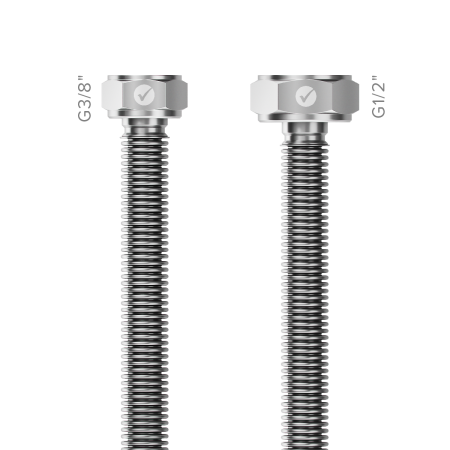 Σωλήνας inox AISI 316L, Merabell Aqua Classic, μπάνιο, G3/8 χ G1/2 35cm (χωρίς πλαστική επικάλυψη)