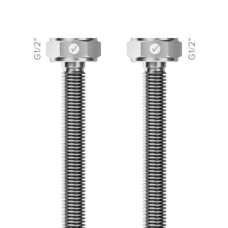 Σωλήνας inox AISI 316L, Merabell Aqua Classic, μπάνιο, G1/2 x G1/2 35cm (χωρίς πλαστική επικάλυψη)