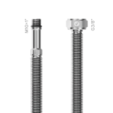 Σωλήνας inox AISI 316L, Merabell Aqua Classic, νεροχύτη-νιπτήρα, G3/8 χ M10x1 μακρύ σπείρωμα 50cm (χωρίς πλαστική επικάλυψη)